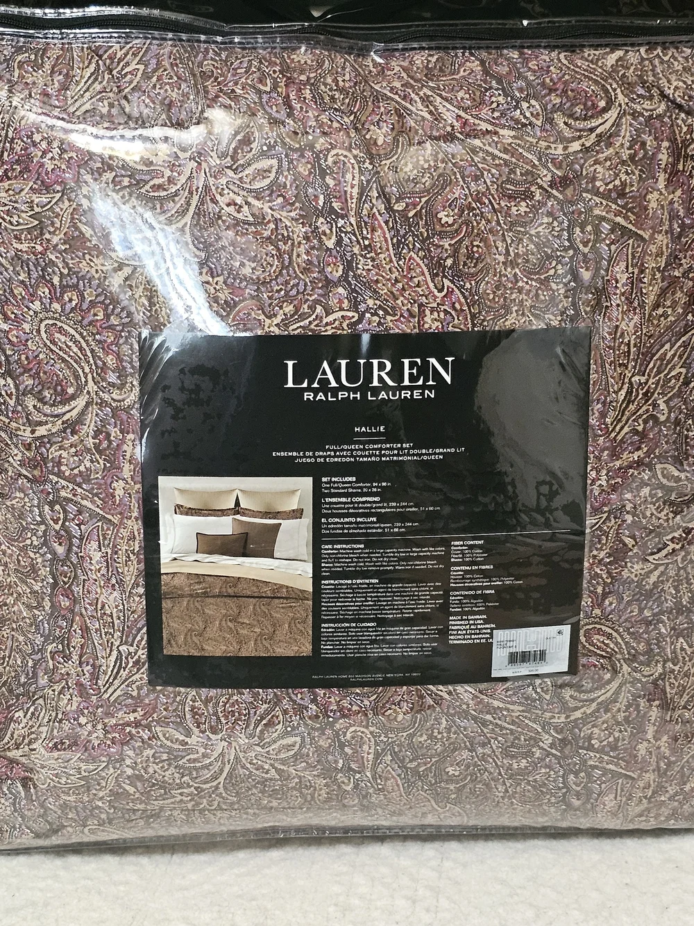 $335 Lauren Ralph Lauren Paisley Hallie  Comforter Set - Queen 100% Cotton